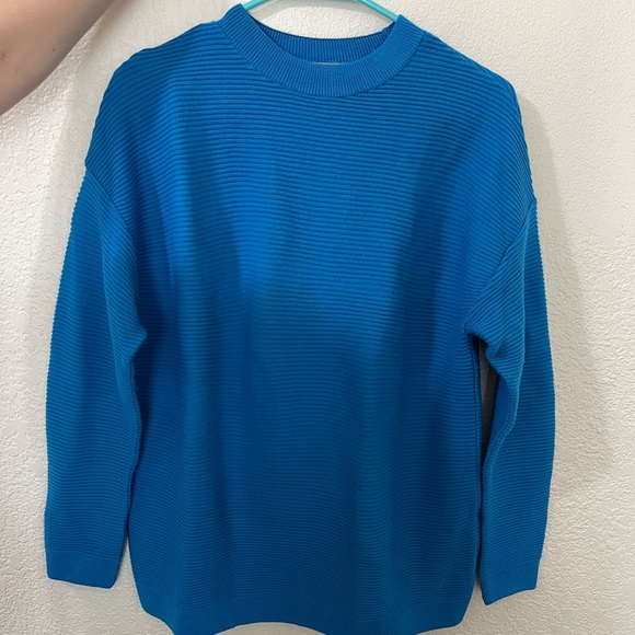 Cobalt Blue Ribbed Sweater - Picture 3 of 4